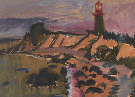 Ernst Ludwig Kirchner - Fehmarnküste mit Leuchtturm - 