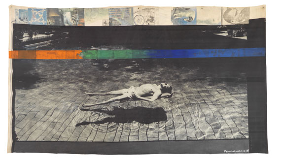 Robert Rauschenberg - Untitled (Rauschenberg floating in a pool designed by Le Corbusier)