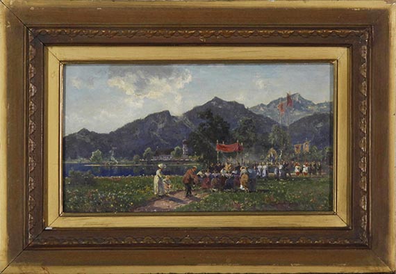 Joseph Wopfner - Prozession am Walchensee - Frame image