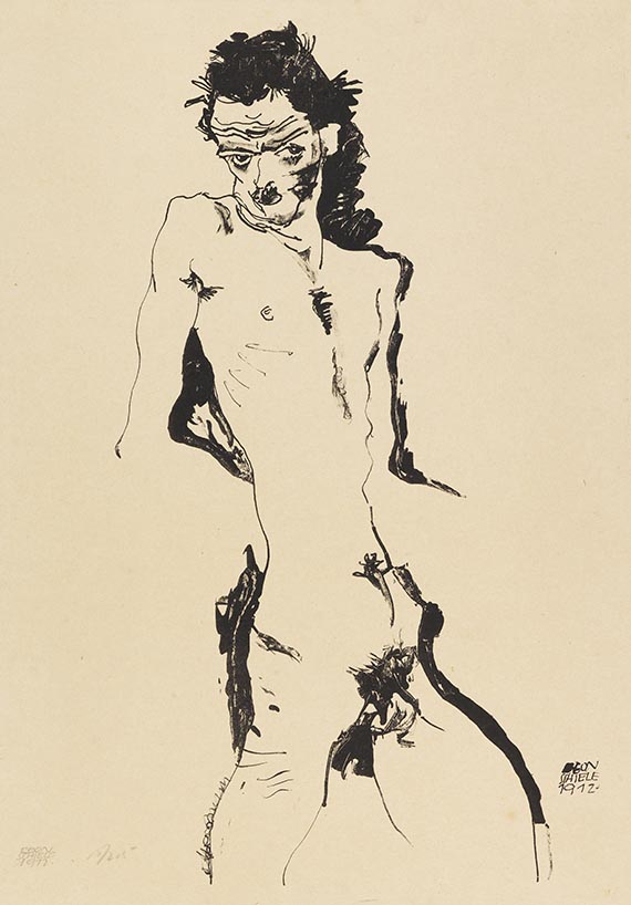 Schiele - Männlicher Akt (Selbstbildnis)