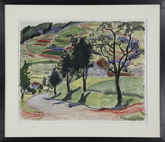 Erich Heckel - Straße in der Landschaft - Frame image