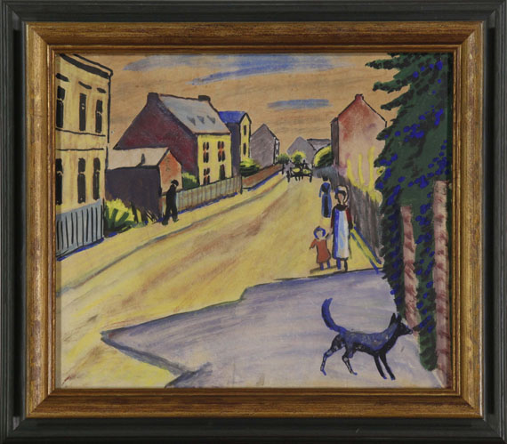 August Macke - Sonnige Straße mit Hund - Frame image