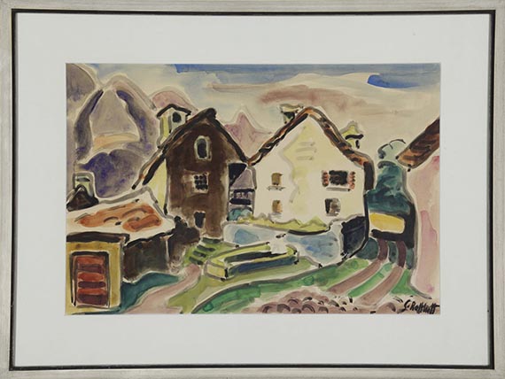 Karl Schmidt-Rottluff - Häuser im Tessin - Frame image