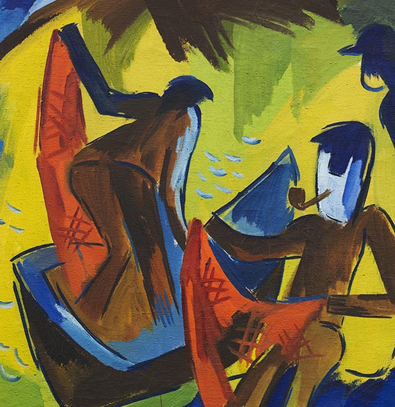 Karl Schmidt-Rottluff - Fischer mit Netzen - 