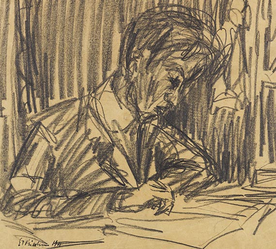 Ernst Ludwig Kirchner - Selbstbildnis, zeichnend