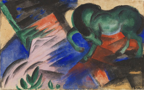 Franz Marc - Grünes Pferd - 