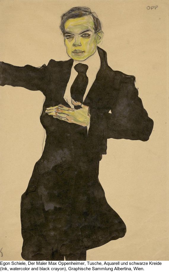 Egon Schiele - Studie eines sitzenden Mannes (Max Oppenheimer) - 