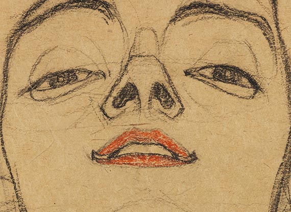 Egon Schiele - Kopf einer jungen Frau, von unten gesehen - 