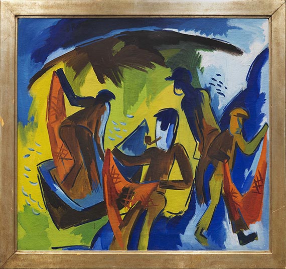 Karl Schmidt-Rottluff - Fischer mit Netzen - Frame image