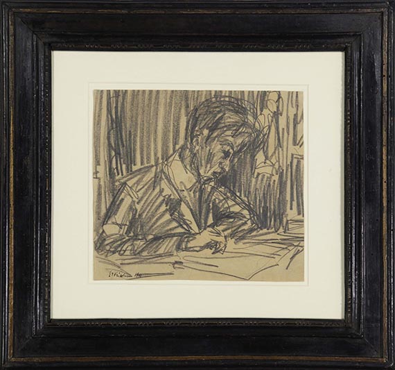 Ernst Ludwig Kirchner - Selbstbildnis, zeichnend - Frame image