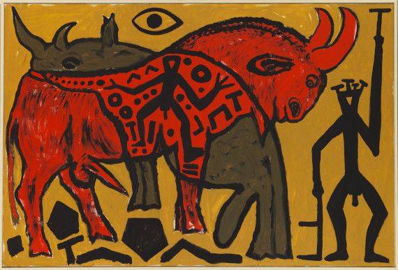 A. R. Penck (d.i. Ralf Winkler) - Stier und Nashorn verrückt - Frame image