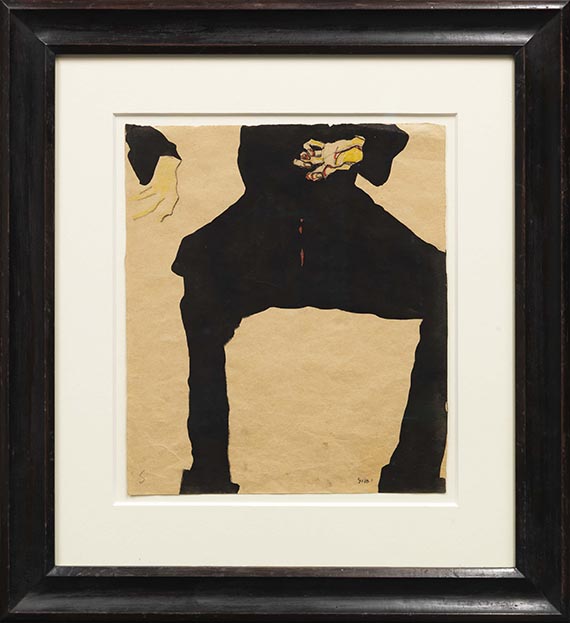 Egon Schiele - Studie eines sitzenden Mannes (Max Oppenheimer)