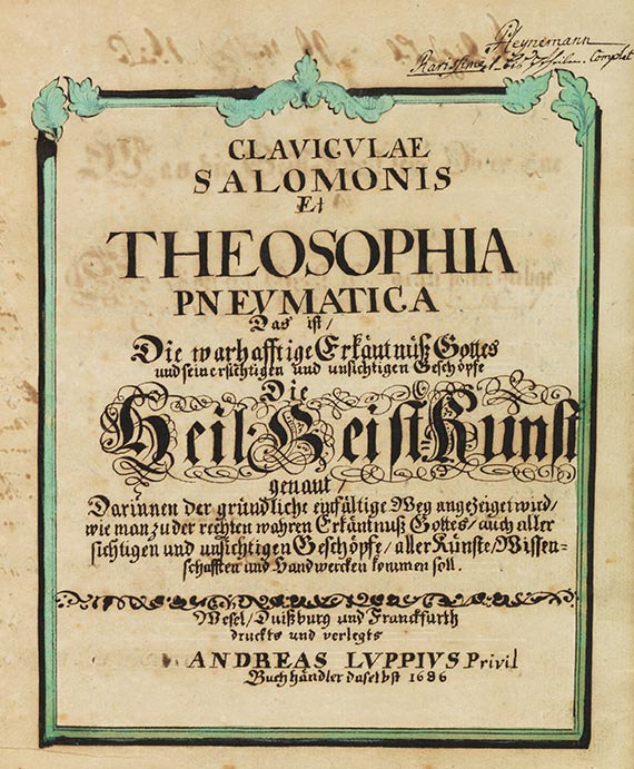 Manuskripte - Manuskript mit Abschriften nach Drucken von A. Luppius, Wesel 1686 - 