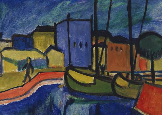 Erich Heckel - Vor gelbem Tuch 1908 / Schiffe im Kanal 1912 - 