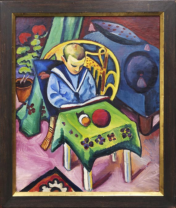 August Macke - Junge mit Buch und Spielsachen - Frame image