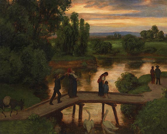 Hans Thoma - Die Brücke (Sommerabend)