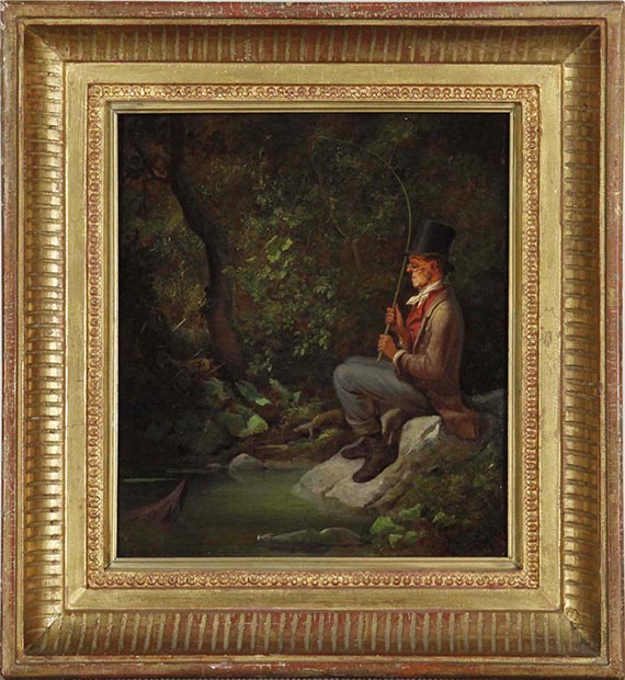 Carl Spitzweg - Der Angler am Waldbach - Frame image