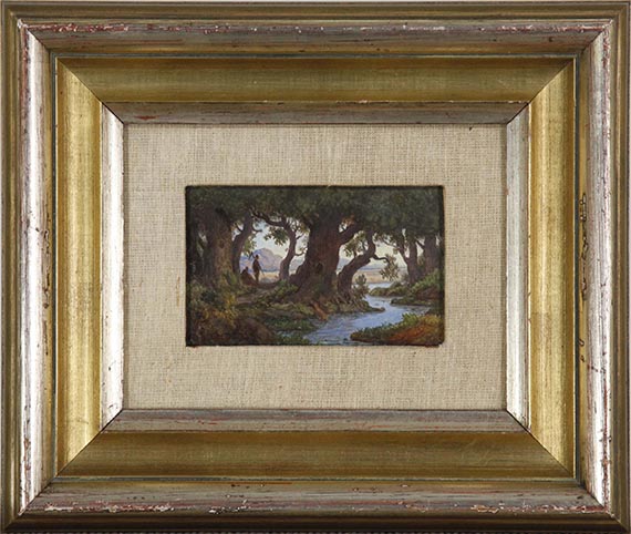 Adrian Ludwig Richter - Italienische Flusslandschaft - Frame image