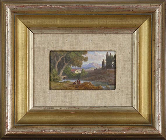 Adrian Ludwig Richter - Landschaft bei den Sabiner Bergen (Rocca di Mezzo) - Frame image