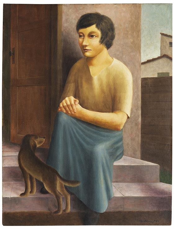 Georg Schrimpf - Mädchen mit Hund