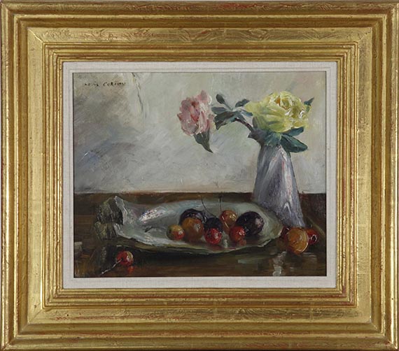 Lovis Corinth - Stillleben mit Blumen in Vase, Muschel und Obst - Frame image