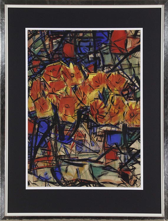 Christian Rohlfs - Rote Blumen in Vase - Frame image