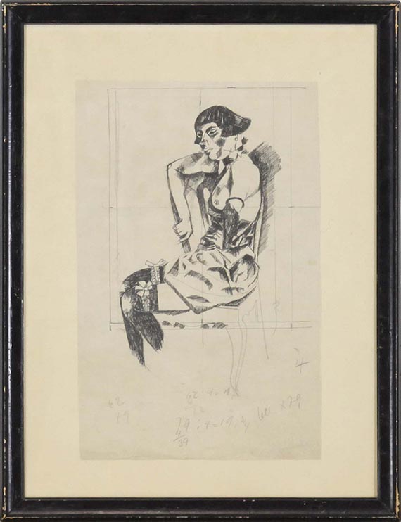 Georg Tappert - Sitzende mit Strumpfband (Bildnis R.) - Frame image