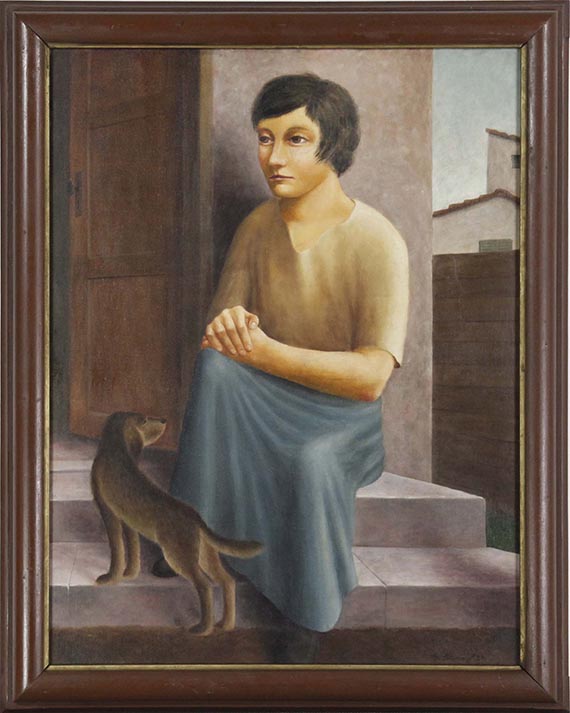 Georg Schrimpf - Mädchen mit Hund - Frame image