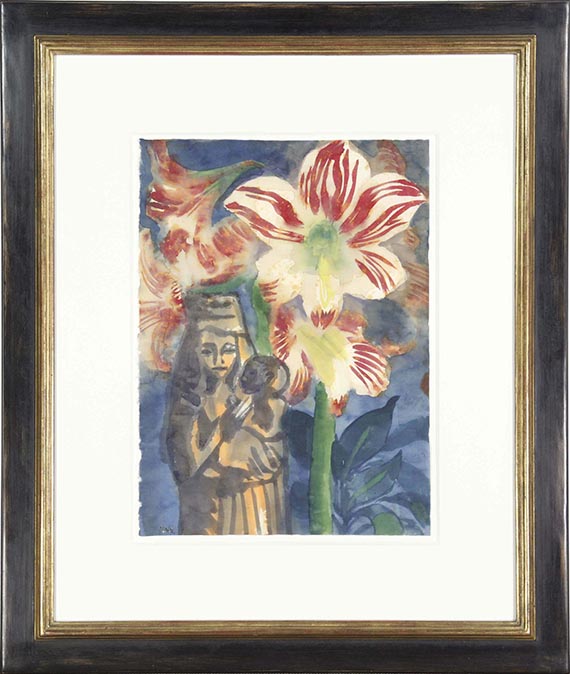 Emil Nolde - Stillleben mit Amaryllis und Madonnenfigur - Frame image