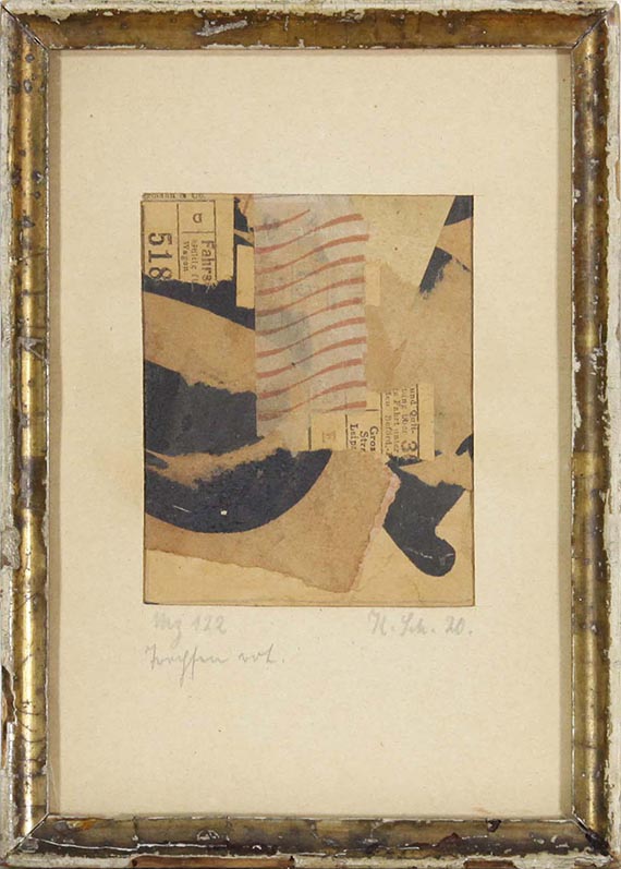 Kurt Schwitters - Mz 122 Tropfen rot. (Merzzeichnung) - Frame image