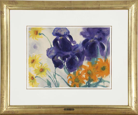 Emil Nolde - Blaue Iris, Feuerlilien, Rudbekia - Frame image