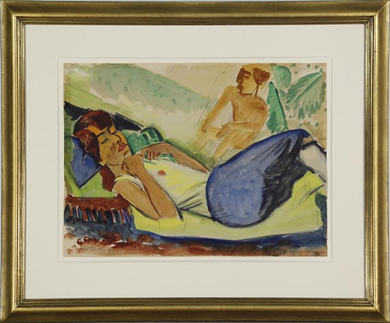 Hermann Max Pechstein - Ruhendes Mädchen - Frame image
