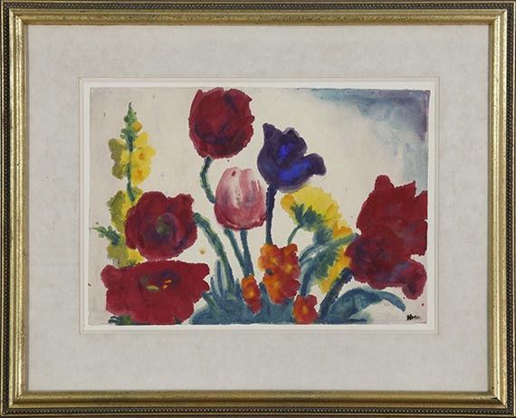 Emil Nolde - Sommerblumen (Mohn, Tulpen, Königskerze) - Frame image