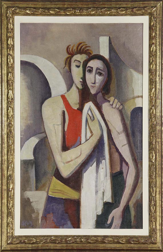 Karl Hofer - Mädchen vor Architektur - Frame image
