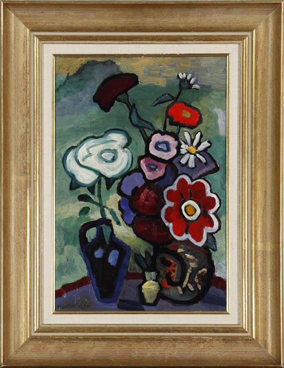 Gabriele Münter - Blumen mit weißer Rose II - Frame image