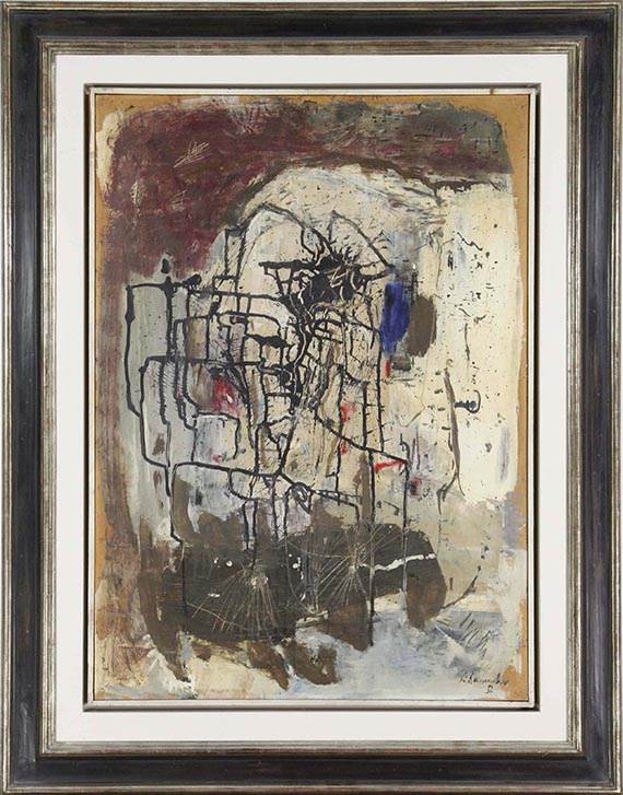 Emil Schumacher - Blauer Akzent - Frame image