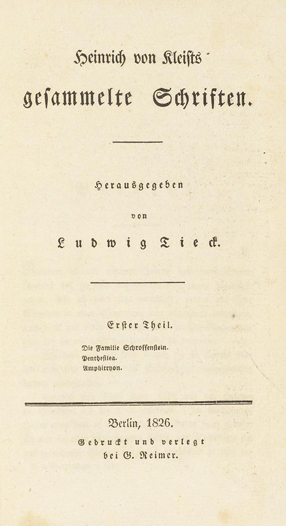 Heinrich von Kleist - Gesammelte Schriften. Expl. auf bess. Papier