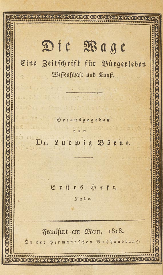 Ludwig Börne - Die Wage. 2 Bände