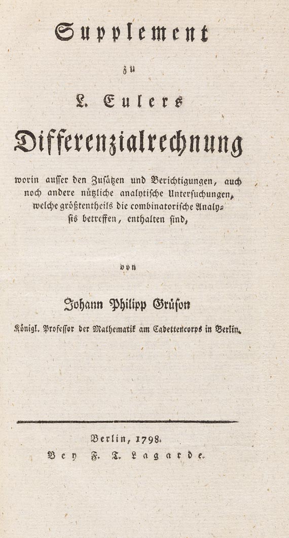 Leonhard Euler - Vollständige Anleitung zur Differential-Rechnung