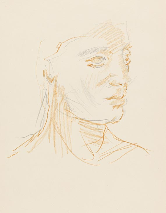 Oskar Kokoschka - 3 Porträt-Zeichnungen - 