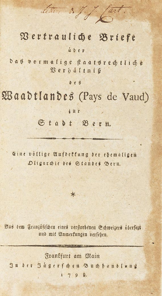 Georg Wilhelm Friedrich Hegel - Vertrauliche Briefe - 