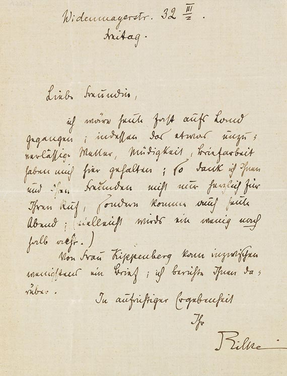 Rainer Maria Rilke - Eigh. Brief in Deutsch