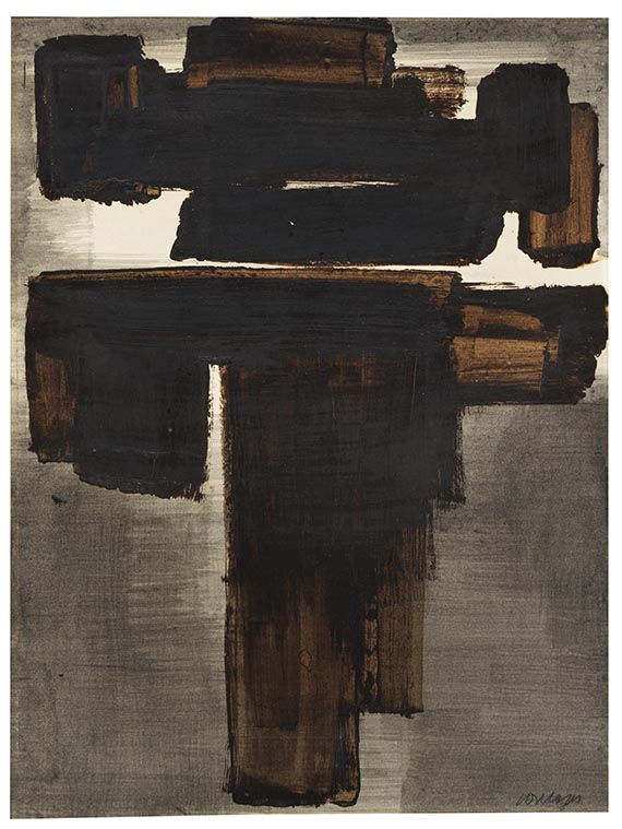 Soulages - Brou de noix et encre sur papier 66 x 46,5 cm, 1956