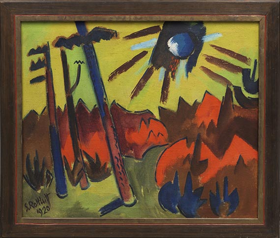 Karl Schmidt-Rottluff - Junger Wald und Sonne - Frame image