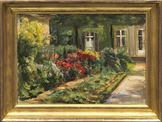 Max Liebermann - Wannseegarten - Haus mit roten Stauden - Frame image