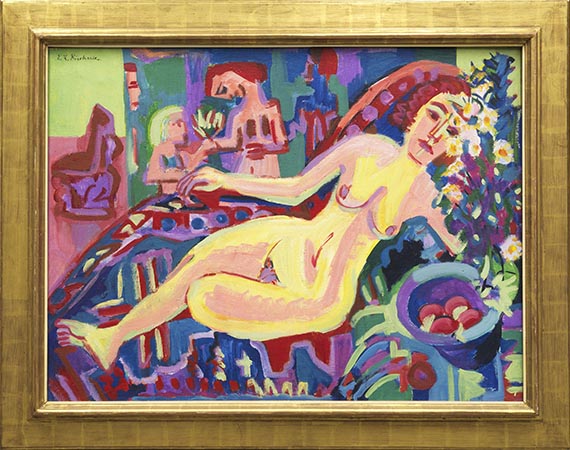 Ernst Ludwig Kirchner - Nacktes Mädchen auf Diwan - Frame image