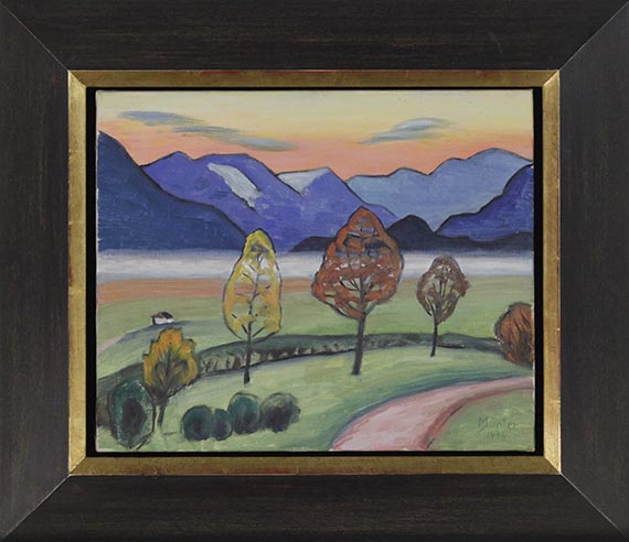 Gabriele Münter - Berglandschaft mit Nebelstreif - Frame image