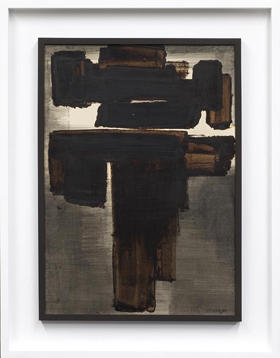 Pierre Soulages - Brou de noix et encre sur papier 66 x 46,5 cm, 1956 - Frame image
