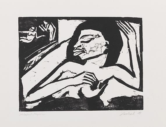 Erich Heckel - Schlafender weiblicher Akt