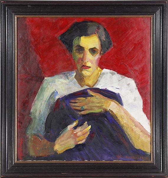 Conrad Felixmüller - Meine Schwester Hanna (Mädchenbildnis) / Bildnis Frau Minni Steinhardt - Frame image